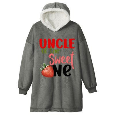 Uncle The Sweet One Strawberry Birthday Family Party Hooded Wearable Blanket