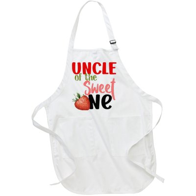 Uncle The Sweet One Strawberry Birthday Family Party Full-Length Apron With Pockets