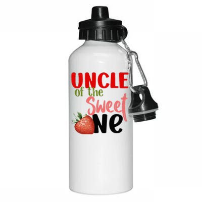 Uncle The Sweet One Strawberry Birthday Family Party Aluminum Water Bottle