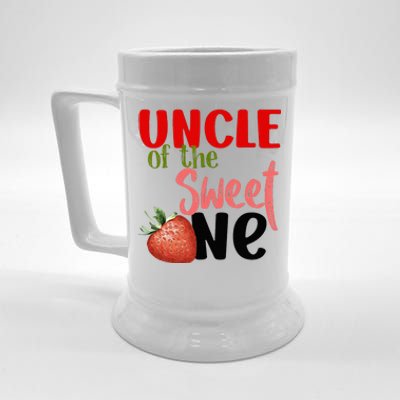 Uncle The Sweet One Strawberry Birthday Family Party Beer Stein