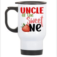 Uncle The Sweet One Strawberry Birthday Family Party Stainless Steel Travel Mug