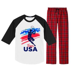 Usa Tennis Support The T.E.A.M. U.S.A Tennis Lover Raglan Sleeve Pajama Set