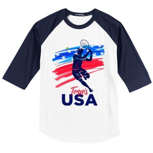 Usa Tennis Support The T.E.A.M. U.S.A Tennis Lover Baseball Sleeve Shirt