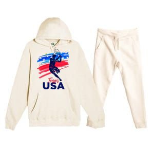 Usa Tennis Support The T.E.A.M. U.S.A Tennis Lover Premium Hooded Sweatsuit Set