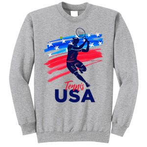 Usa Tennis Support The T.E.A.M. U.S.A Tennis Lover Tall Sweatshirt