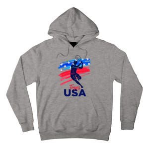 Usa Tennis Support The T.E.A.M. U.S.A Tennis Lover Tall Hoodie