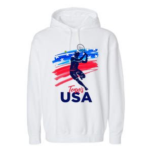 Usa Tennis Support The T.E.A.M. U.S.A Tennis Lover Garment-Dyed Fleece Hoodie