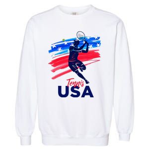 Usa Tennis Support The T.E.A.M. U.S.A Tennis Lover Garment-Dyed Sweatshirt