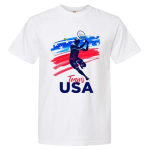 Usa Tennis Support The T.E.A.M. U.S.A Tennis Lover Garment-Dyed Heavyweight T-Shirt