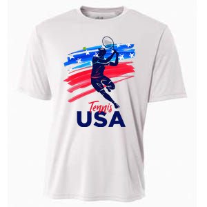 Usa Tennis Support The T.E.A.M. U.S.A Tennis Lover Cooling Performance Crew T-Shirt