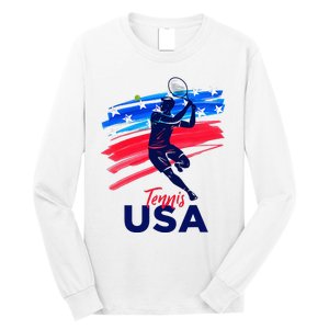 Usa Tennis Support The T.E.A.M. U.S.A Tennis Lover Long Sleeve Shirt