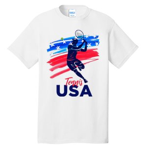 Usa Tennis Support The T.E.A.M. U.S.A Tennis Lover Tall T-Shirt