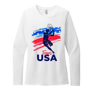 Usa Tennis Support The T.E.A.M. U.S.A Tennis Lover Womens CVC Long Sleeve Shirt