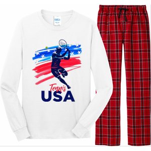 Usa Tennis Support The T.E.A.M. U.S.A Tennis Lover Long Sleeve Pajama Set