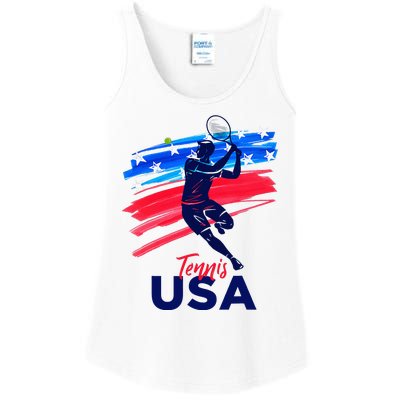 Usa Tennis Support The T.E.A.M. U.S.A Tennis Lover Ladies Essential Tank