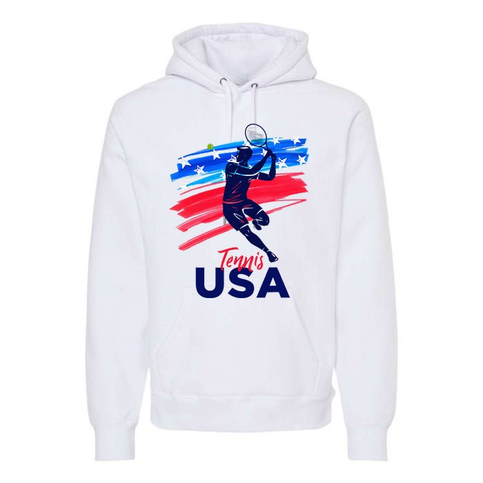 Usa Tennis Support The T.E.A.M. U.S.A Tennis Lover Premium Hoodie