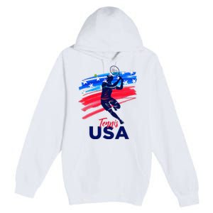 Usa Tennis Support The T.E.A.M. U.S.A Tennis Lover Premium Pullover Hoodie