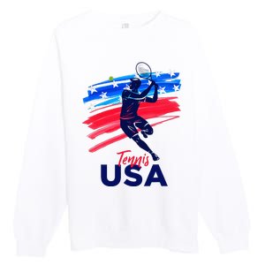 Usa Tennis Support The T.E.A.M. U.S.A Tennis Lover Premium Crewneck Sweatshirt