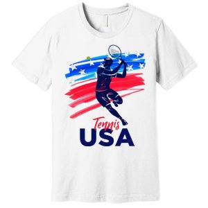 Usa Tennis Support The T.E.A.M. U.S.A Tennis Lover Premium T-Shirt