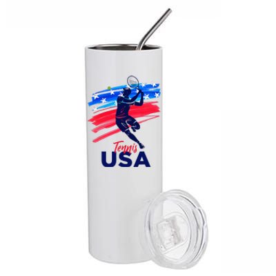 Usa Tennis Support The T.E.A.M. U.S.A Tennis Lover Stainless Steel Tumbler