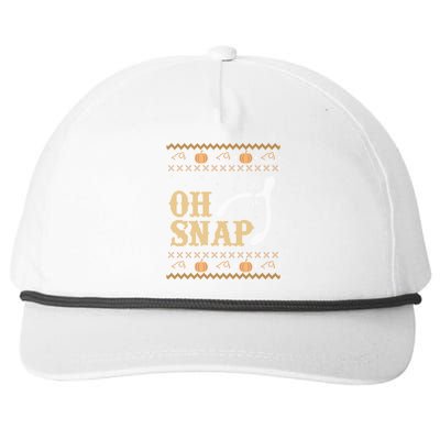 Ugly Thanksgiving Sweater Funny Oh Snap Wish Gift Snapback Five-Panel Rope Hat