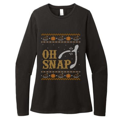 Ugly Thanksgiving Sweater Funny Oh Snap Wish Gift Womens CVC Long Sleeve Shirt