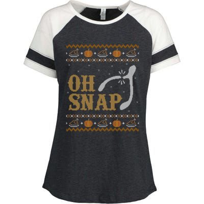 Ugly Thanksgiving Sweater Funny Oh Snap Wish Gift Enza Ladies Jersey Colorblock Tee