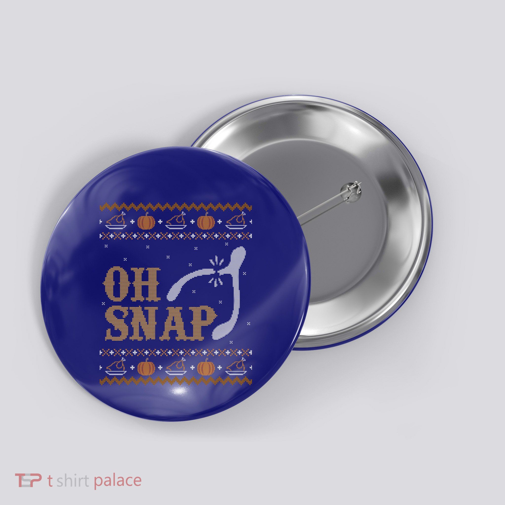 Ugly Thanksgiving Sweater Funny Oh Snap Wish Gift Button