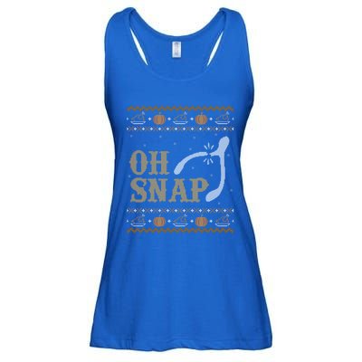 Ugly Thanksgiving Sweater Funny Oh Snap Wish Gift Ladies Essential Flowy Tank