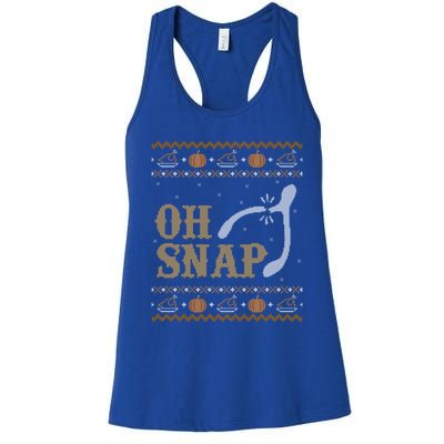 Ugly Thanksgiving Sweater Funny Oh Snap Wish Gift Women's Racerback Tank