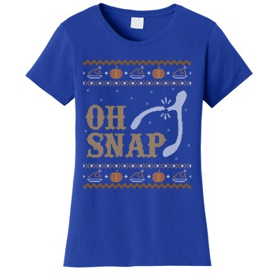 Ugly Thanksgiving Sweater Funny Oh Snap Wish Gift Women's T-Shirt