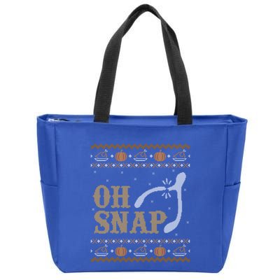 Ugly Thanksgiving Sweater Funny Oh Snap Wish Gift Zip Tote Bag
