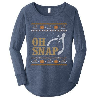 Ugly Thanksgiving Sweater Funny Oh Snap Wish Gift Women's Perfect Tri Tunic Long Sleeve Shirt