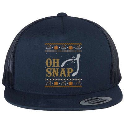 Ugly Thanksgiving Sweater Funny Oh Snap Wish Gift Flat Bill Trucker Hat