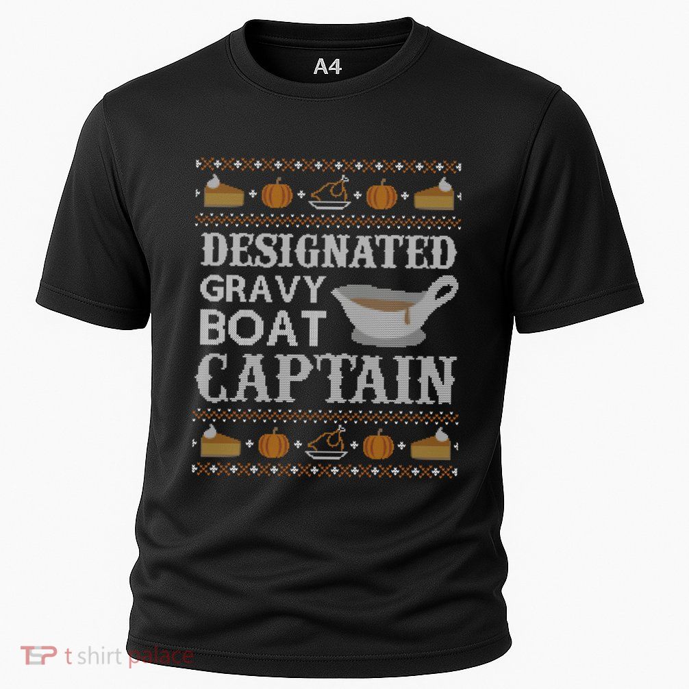 Ugly Thanksgiving Sweater Gravy Boat Captain Gift Performance Shirt