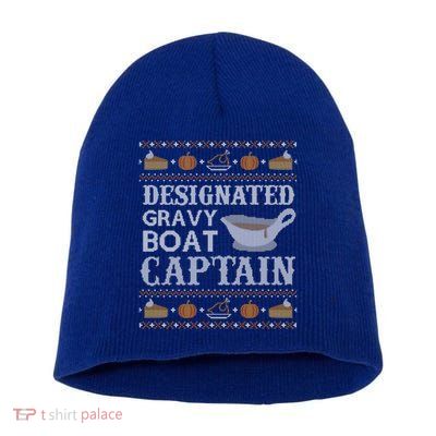 Ugly Thanksgiving Sweater Gravy Boat Captain Gift Short Acrylic Beanie