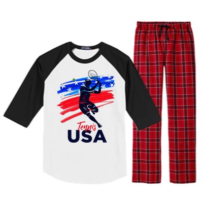 Usa Tennis Support The T.E.A.M U.S.A Tennis Lover Raglan Sleeve Pajama Set