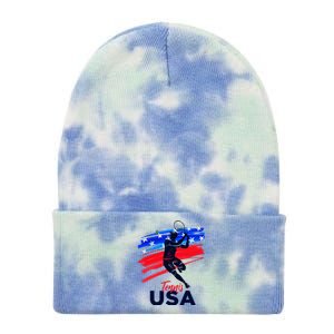 Usa Tennis Support The T.E.A.M U.S.A Tennis Lover Tie Dye 12in Knit Beanie