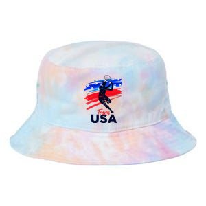 Usa Tennis Support The T.E.A.M U.S.A Tennis Lover Tie Dye Newport Bucket Hat