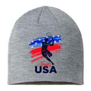 Usa Tennis Support The T.E.A.M U.S.A Tennis Lover Sustainable Beanie