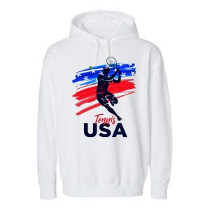 Usa Tennis Support The T.E.A.M U.S.A Tennis Lover Garment-Dyed Fleece Hoodie