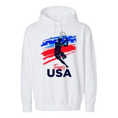 Usa Tennis Support The T.E.A.M U.S.A Tennis Lover Garment-Dyed Fleece Hoodie