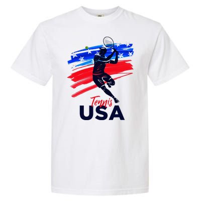 Usa Tennis Support The T.E.A.M U.S.A Tennis Lover Garment-Dyed Heavyweight T-Shirt