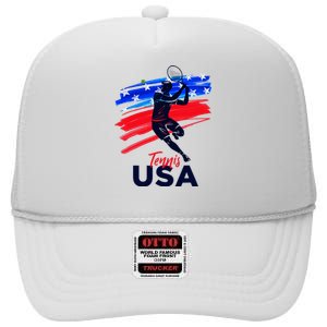 Usa Tennis Support The T.E.A.M U.S.A Tennis Lover High Crown Mesh Back Trucker Hat