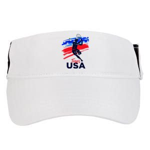 Usa Tennis Support The T.E.A.M U.S.A Tennis Lover Adult Drive Performance Visor