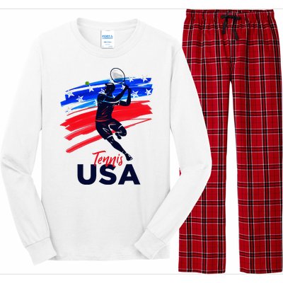 Usa Tennis Support The T.E.A.M U.S.A Tennis Lover Long Sleeve Pajama Set