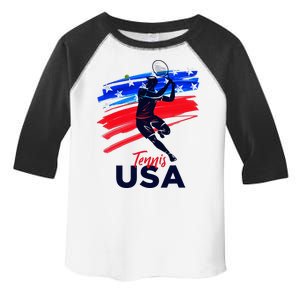 Usa Tennis Support The T.E.A.M U.S.A Tennis Lover Toddler Fine Jersey T-Shirt