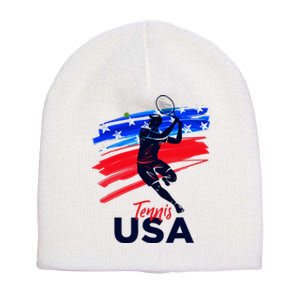 Usa Tennis Support The T.E.A.M U.S.A Tennis Lover Short Acrylic Beanie