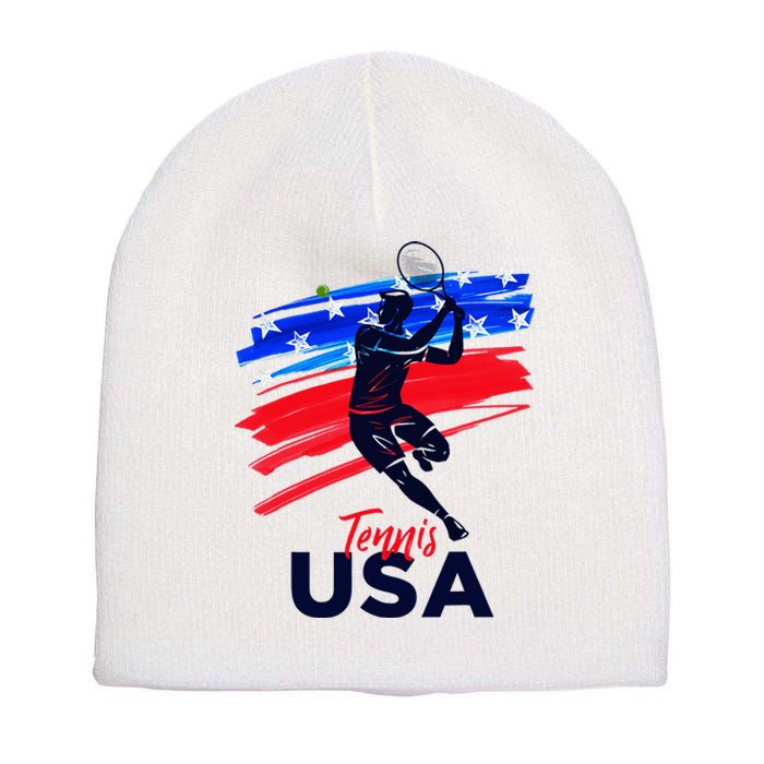 Usa Tennis Support The T.E.A.M U.S.A Tennis Lover Short Acrylic Beanie