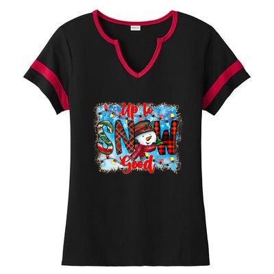 Up To Snow Good Christmas Holiday Season Cute Gift Ladies Halftime Notch Neck Tee